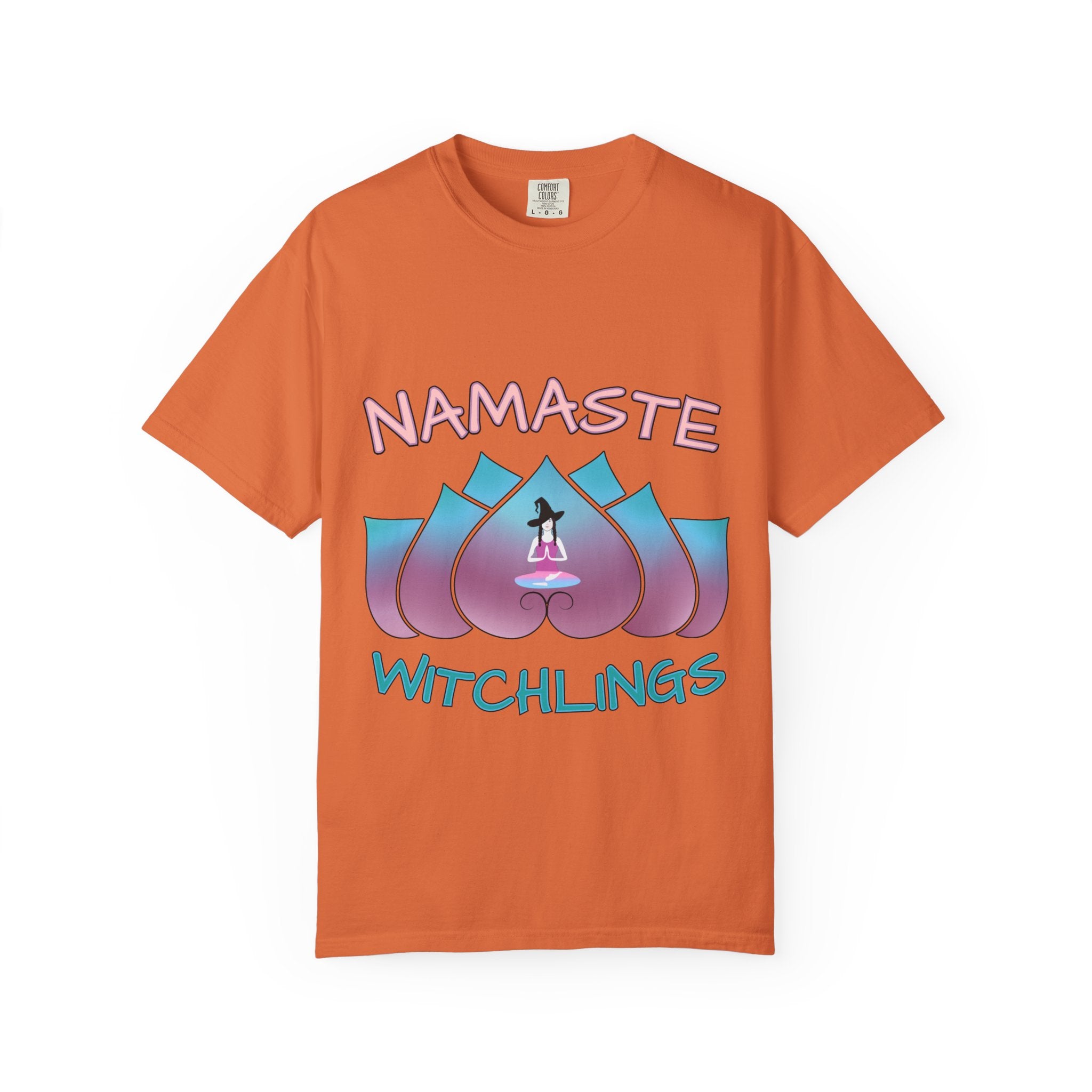 “Namaste, Witchlings” Unisex Tee – cozy, magick-infused softness for your yoga flow, ritual practice, or everyday witchy wanderings.