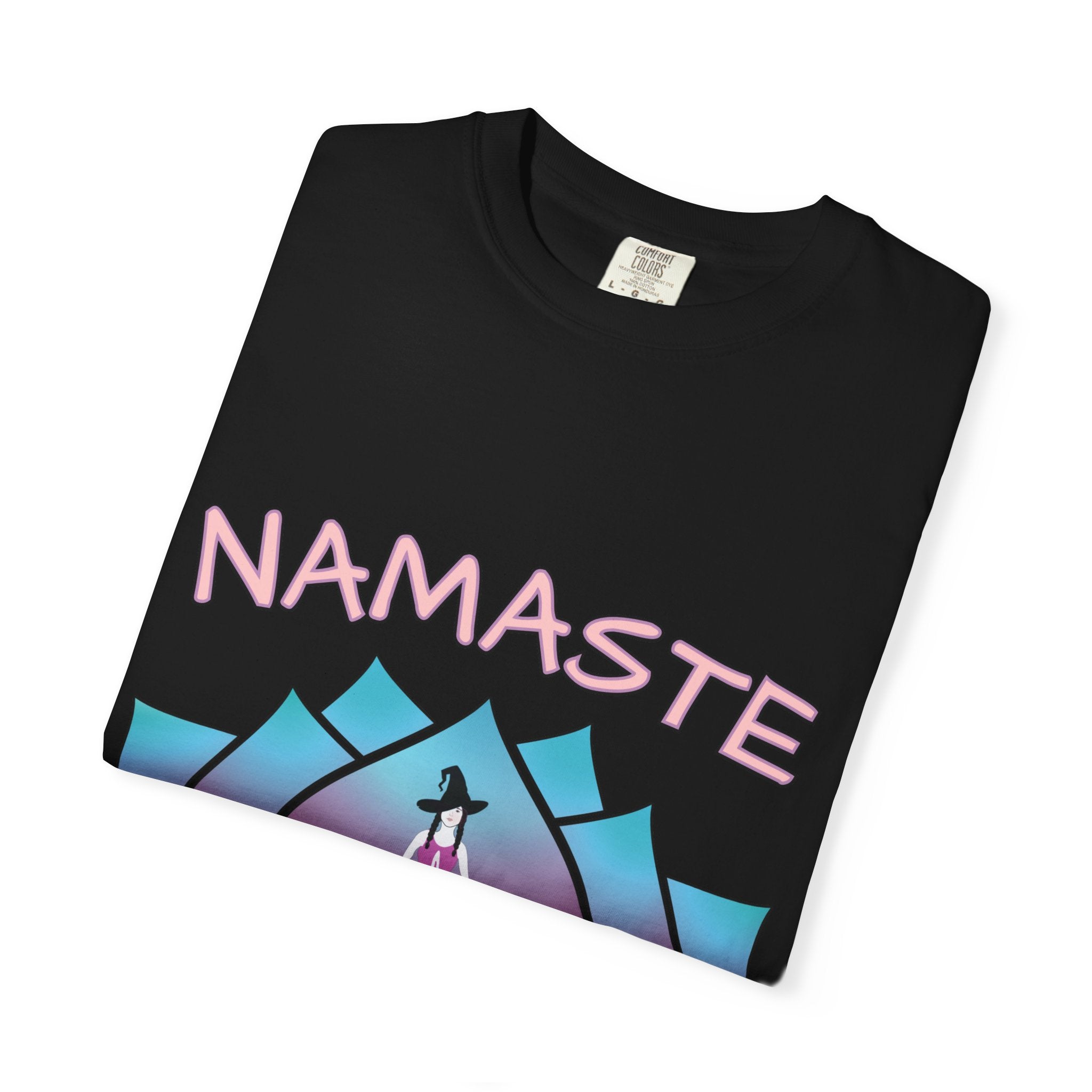 “Namaste, Witchlings” Unisex Tee – cozy, magick-infused softness for your yoga flow, ritual practice, or everyday witchy wanderings.