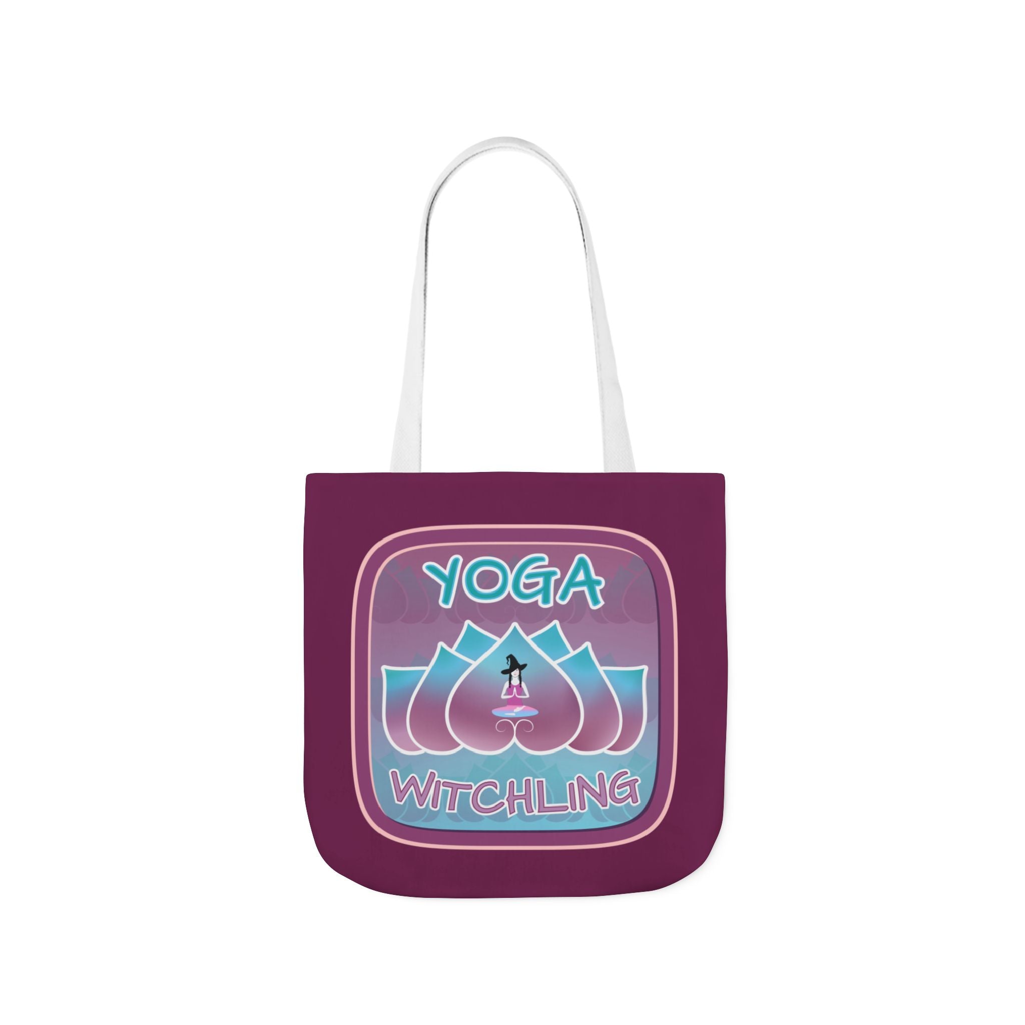 Yoga Witchling Canvas Tote Bag with Colorful Straps
