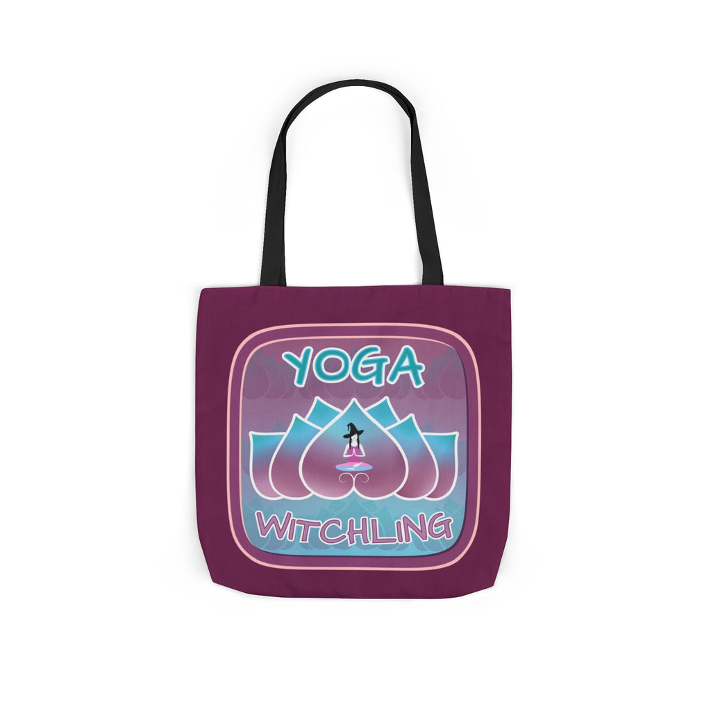 Yoga Witchling Canvas Tote Bag with Colorful Straps