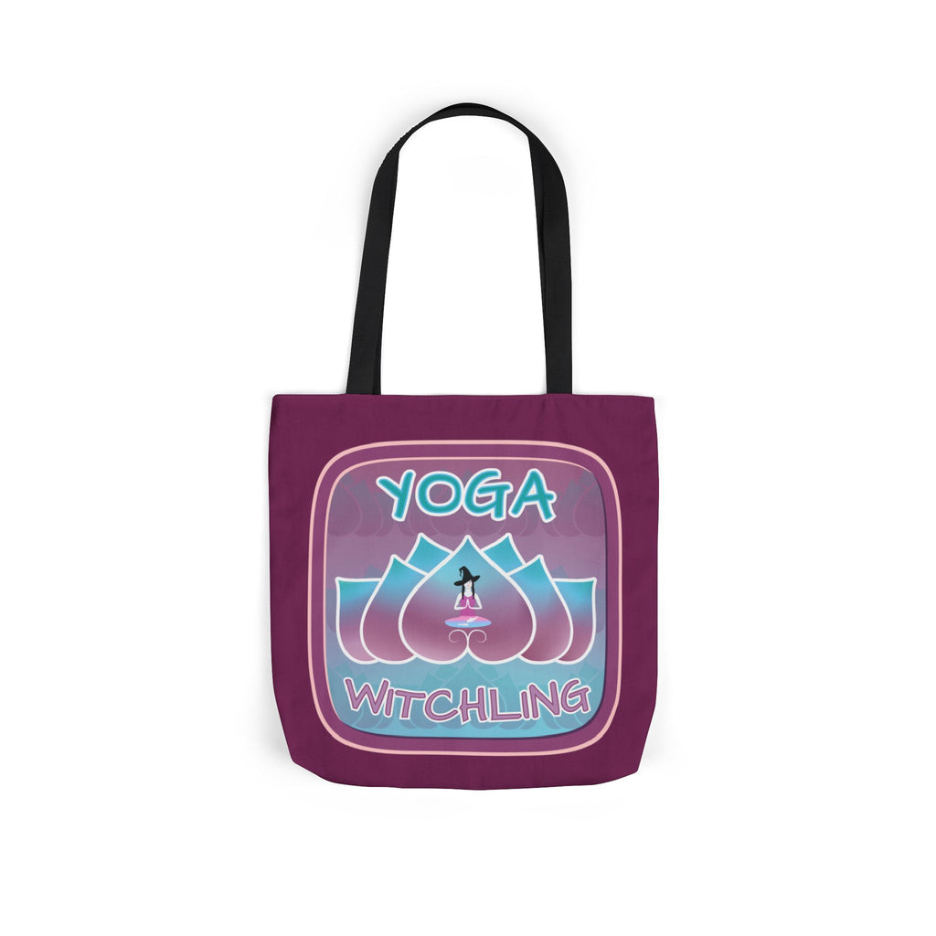 Yoga Witchling Canvas Tote Bag with Colorful Straps