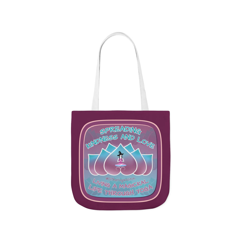 Yoga Witchling Canvas Tote Bag with Colorful Straps