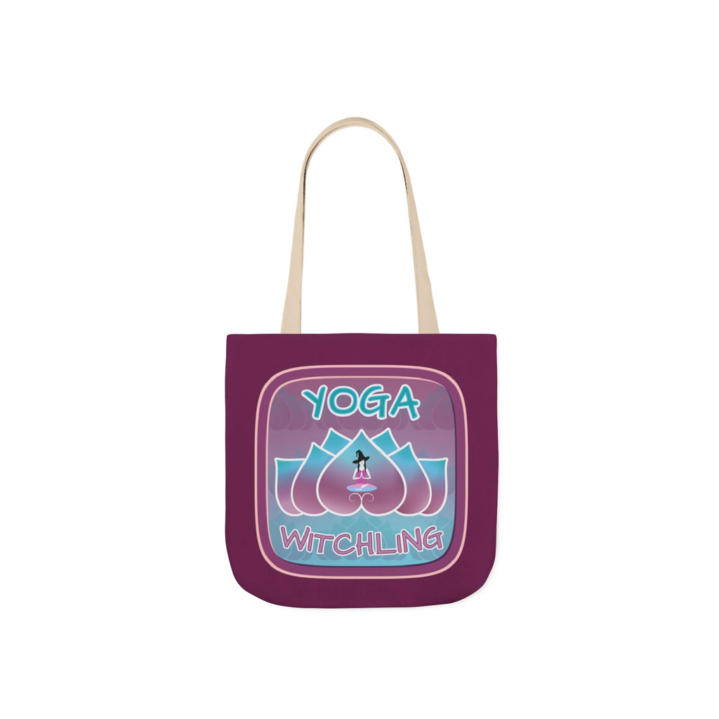 Yoga Witchling Canvas Tote Bag with Colorful Straps