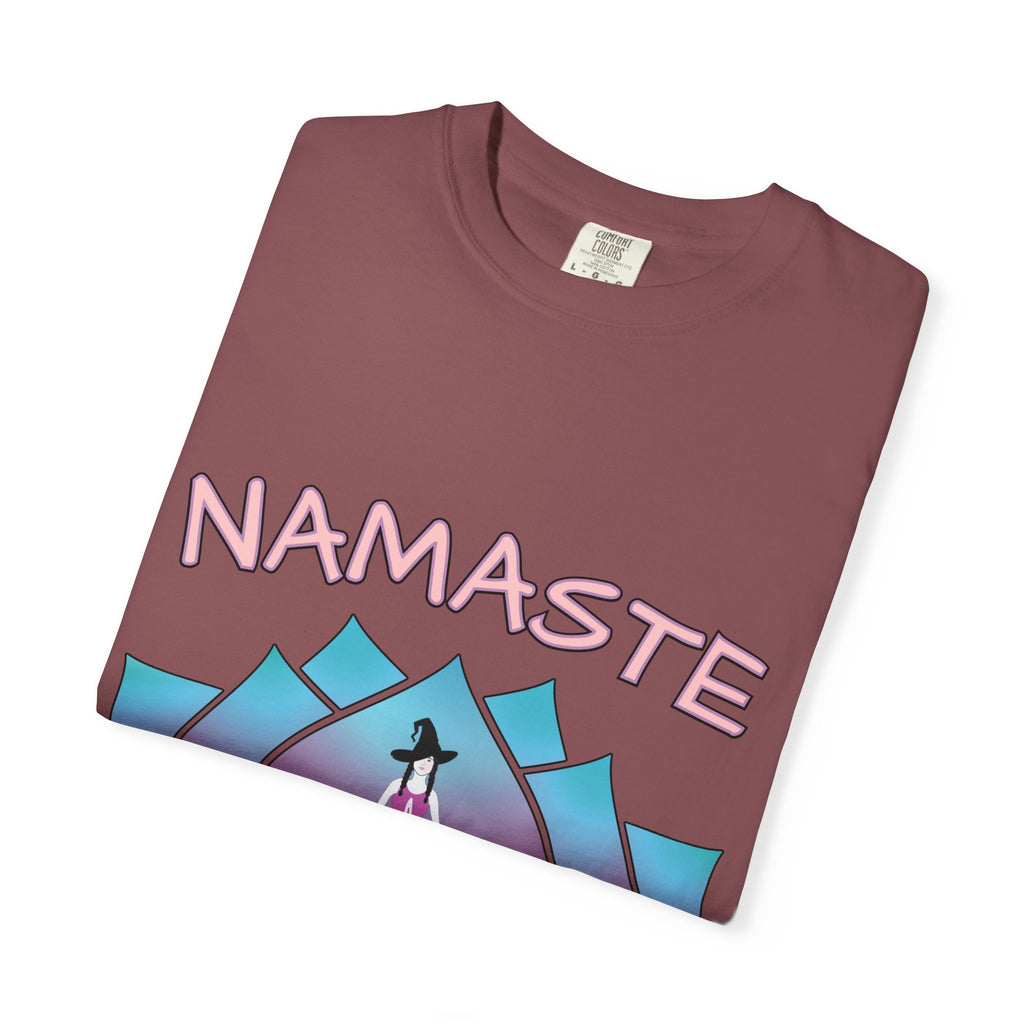 “Namaste, Witchlings” Unisex Tee – cozy, magick-infused softness for your yoga flow, ritual practice, or everyday witchy wanderings.