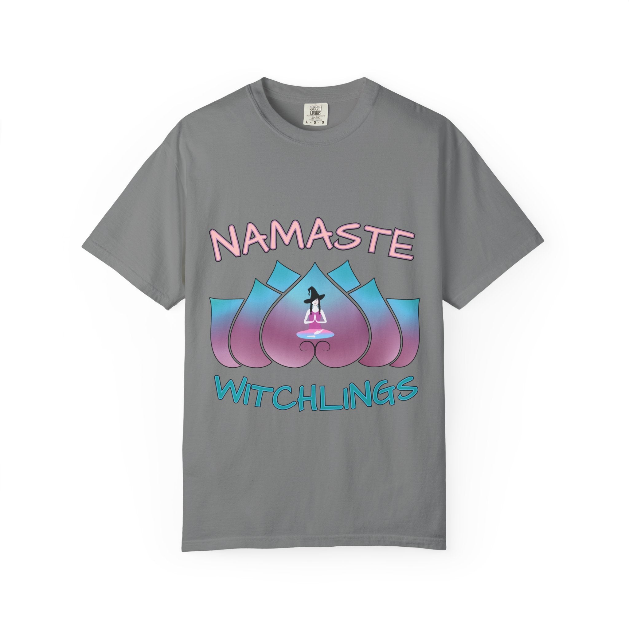 “Namaste, Witchlings” Unisex Tee – cozy, magick-infused softness for your yoga flow, ritual practice, or everyday witchy wanderings.