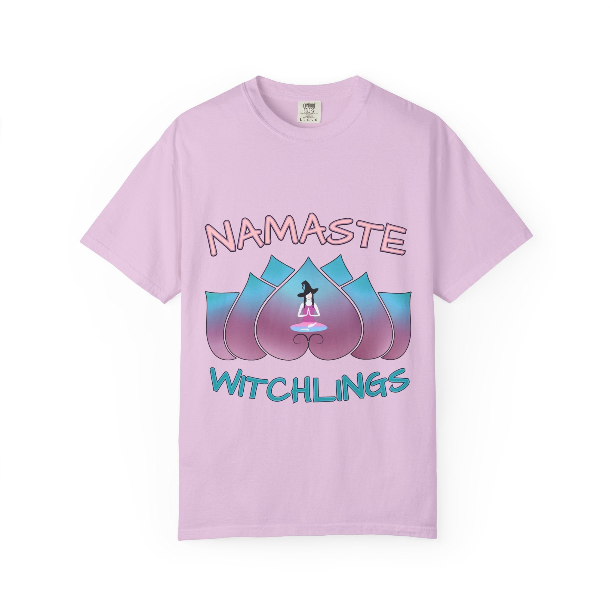 “Namaste, Witchlings” Unisex Tee – cozy, magick-infused softness for your yoga flow, ritual practice, or everyday witchy wanderings.