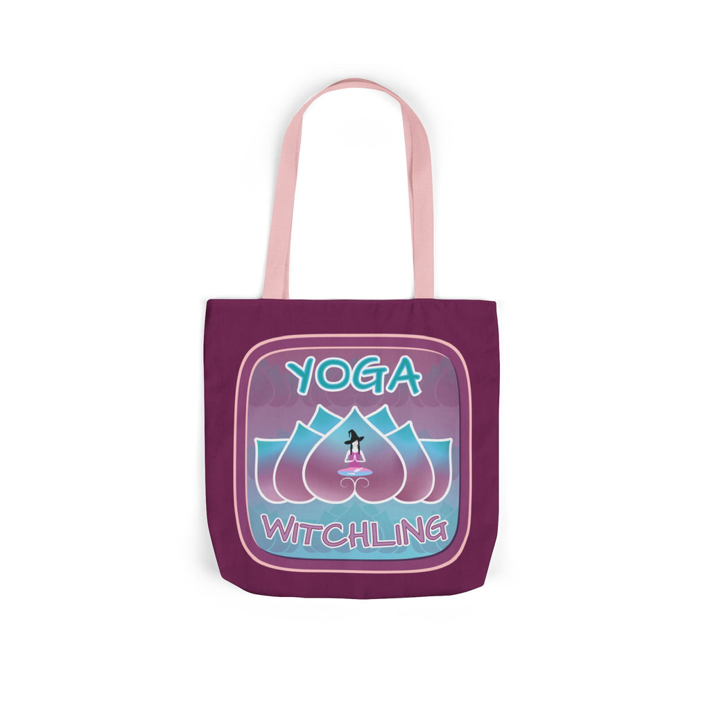 Yoga Witchling Canvas Tote Bag with Colorful Straps