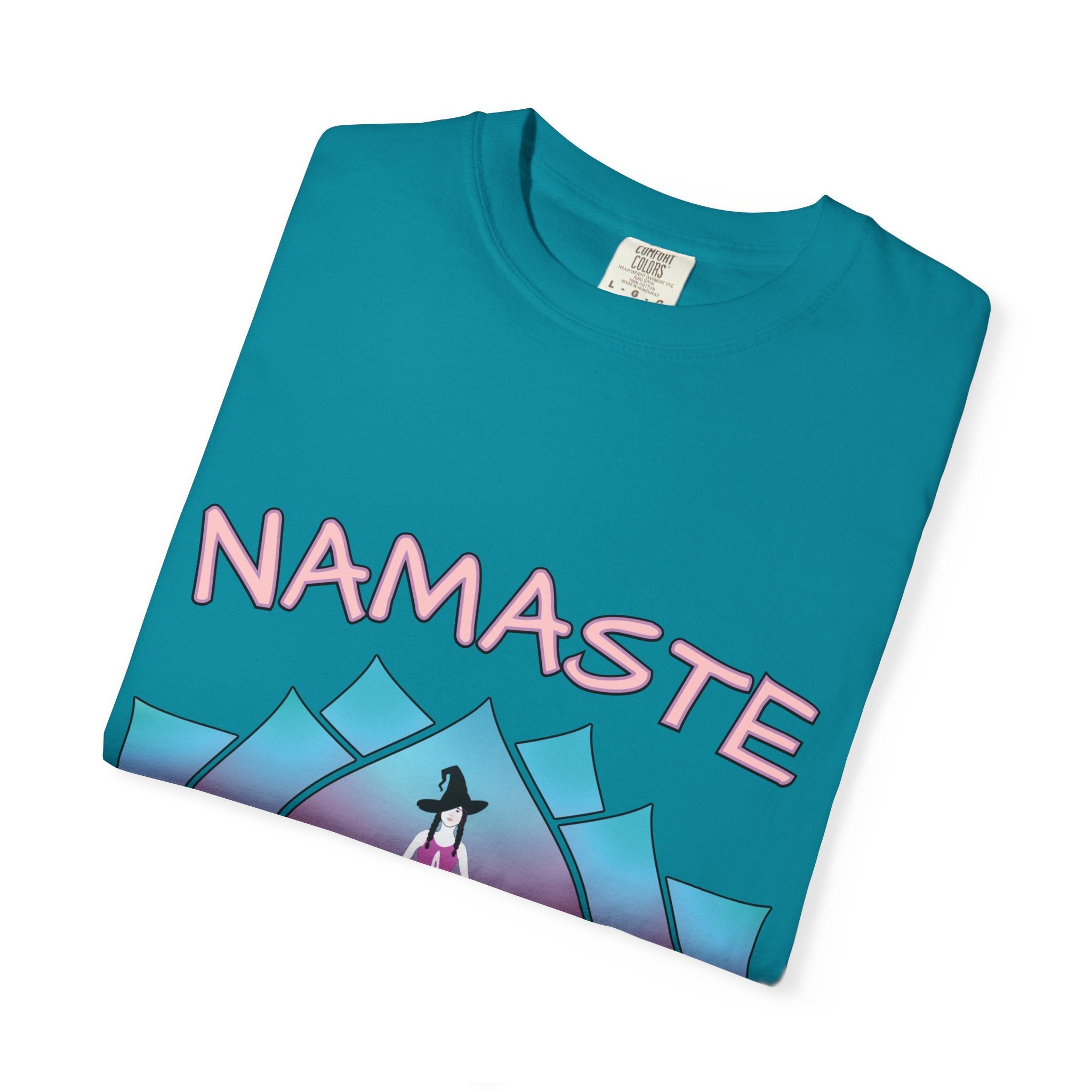 “Namaste, Witchlings” Unisex Tee – cozy, magick-infused softness for your yoga flow, ritual practice, or everyday witchy wanderings.
