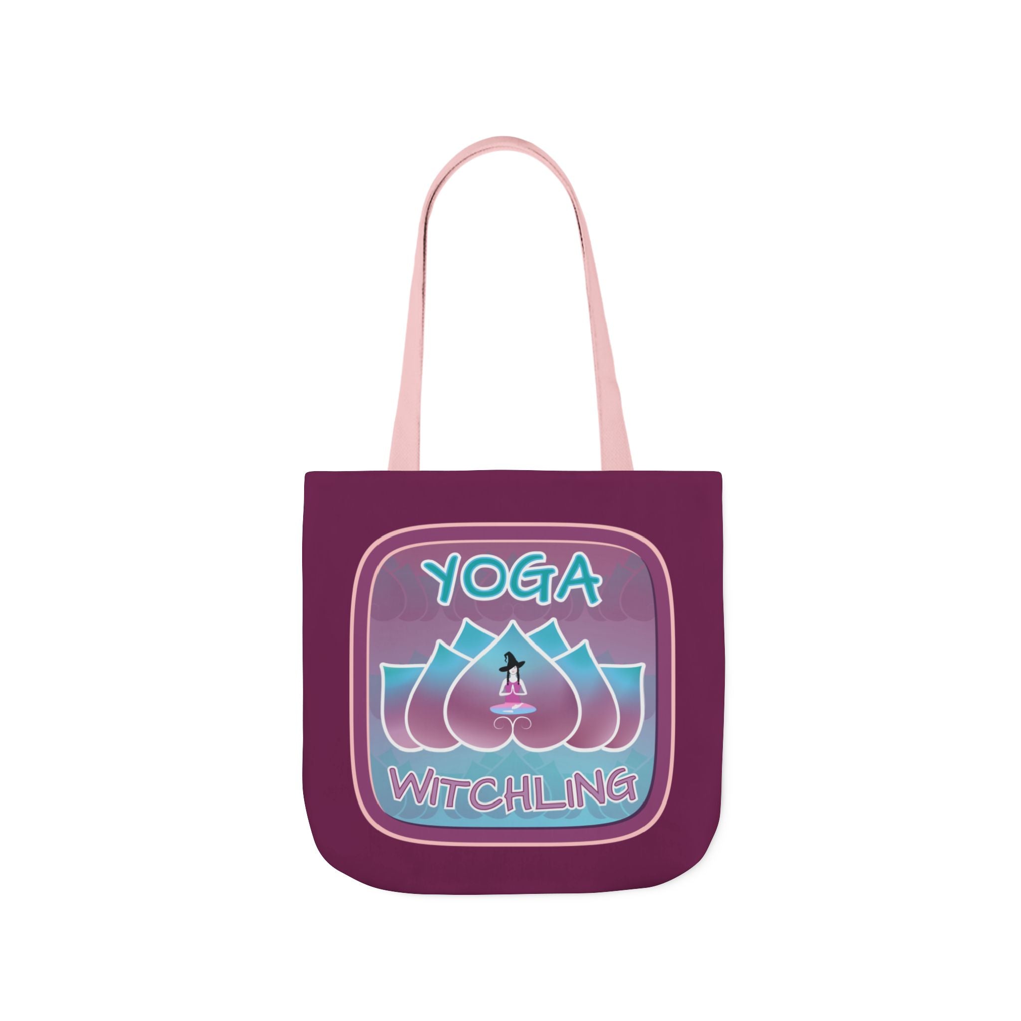 Yoga Witchling Canvas Tote Bag with Colorful Straps