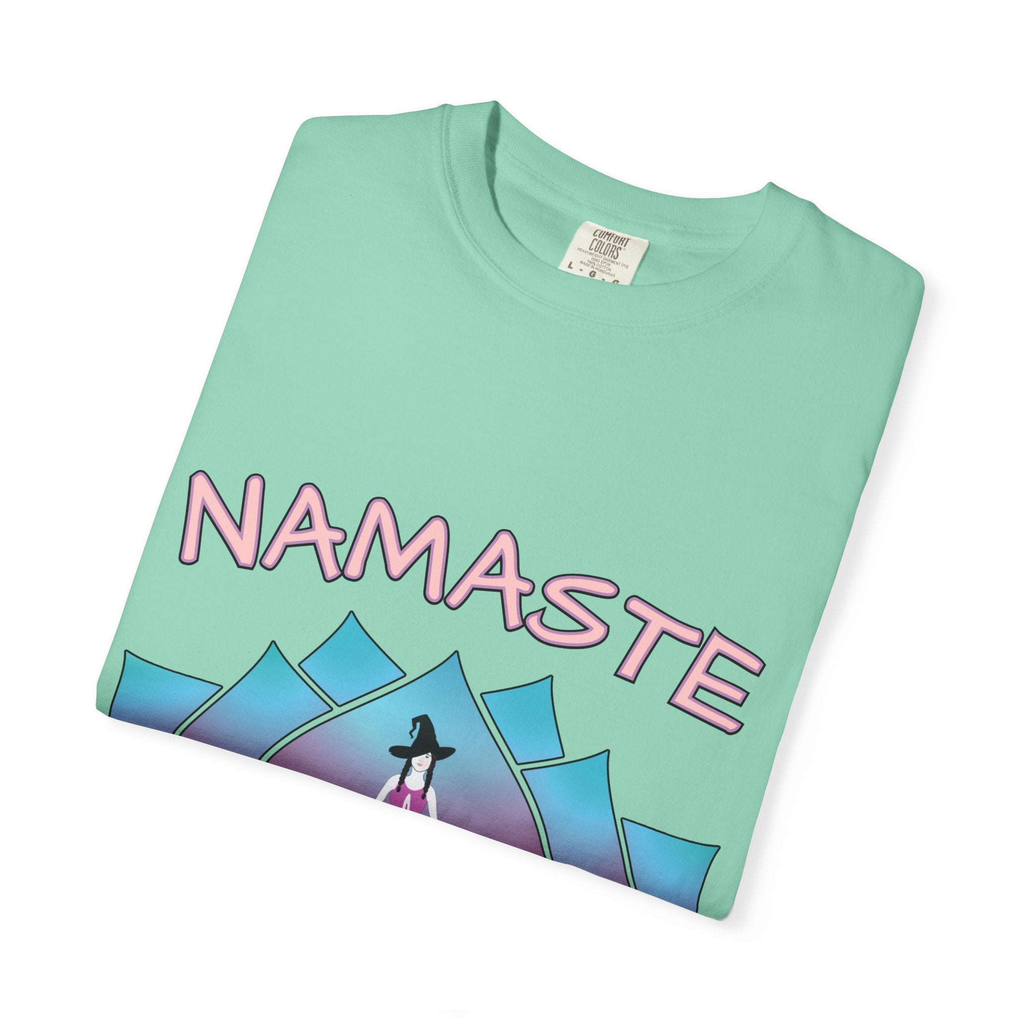 “Namaste, Witchlings” Unisex Tee – cozy, magick-infused softness for your yoga flow, ritual practice, or everyday witchy wanderings.