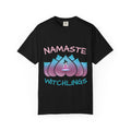 “Namaste, Witchlings” Unisex Tee – cozy, magick-infused softness for your yoga flow, ritual practice, or everyday witchy wanderings.