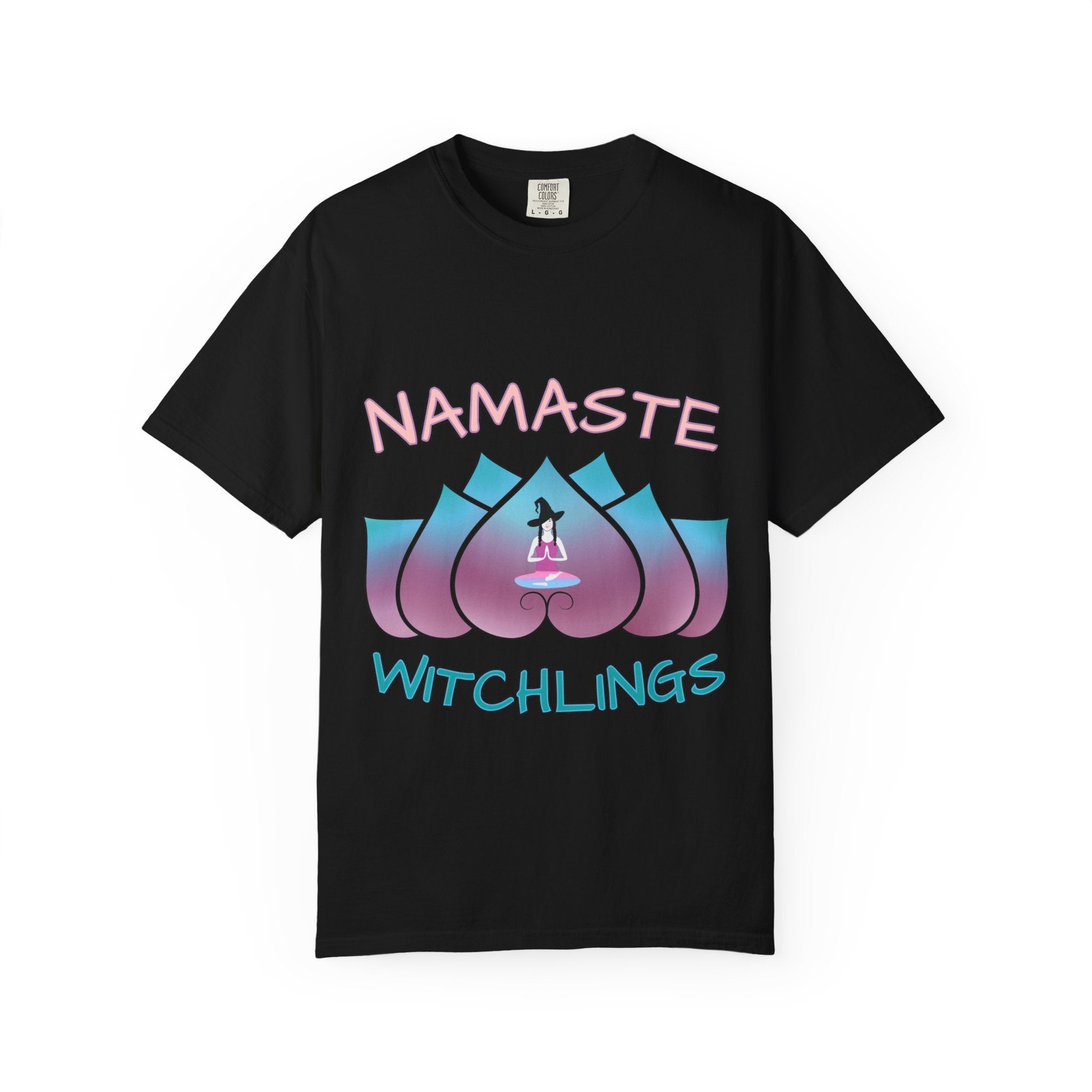 “Namaste, Witchlings” Unisex Tee – cozy, magick-infused softness for your yoga flow, ritual practice, or everyday witchy wanderings.