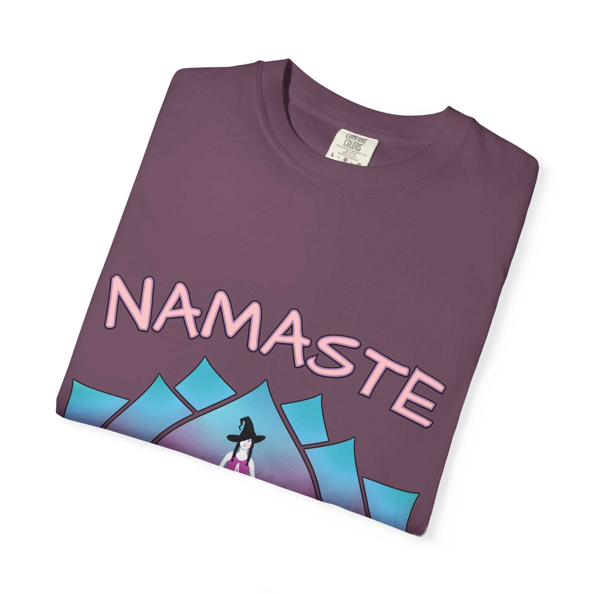 “Namaste, Witchlings” Unisex Tee – cozy, magick-infused softness for your yoga flow, ritual practice, or everyday witchy wanderings.