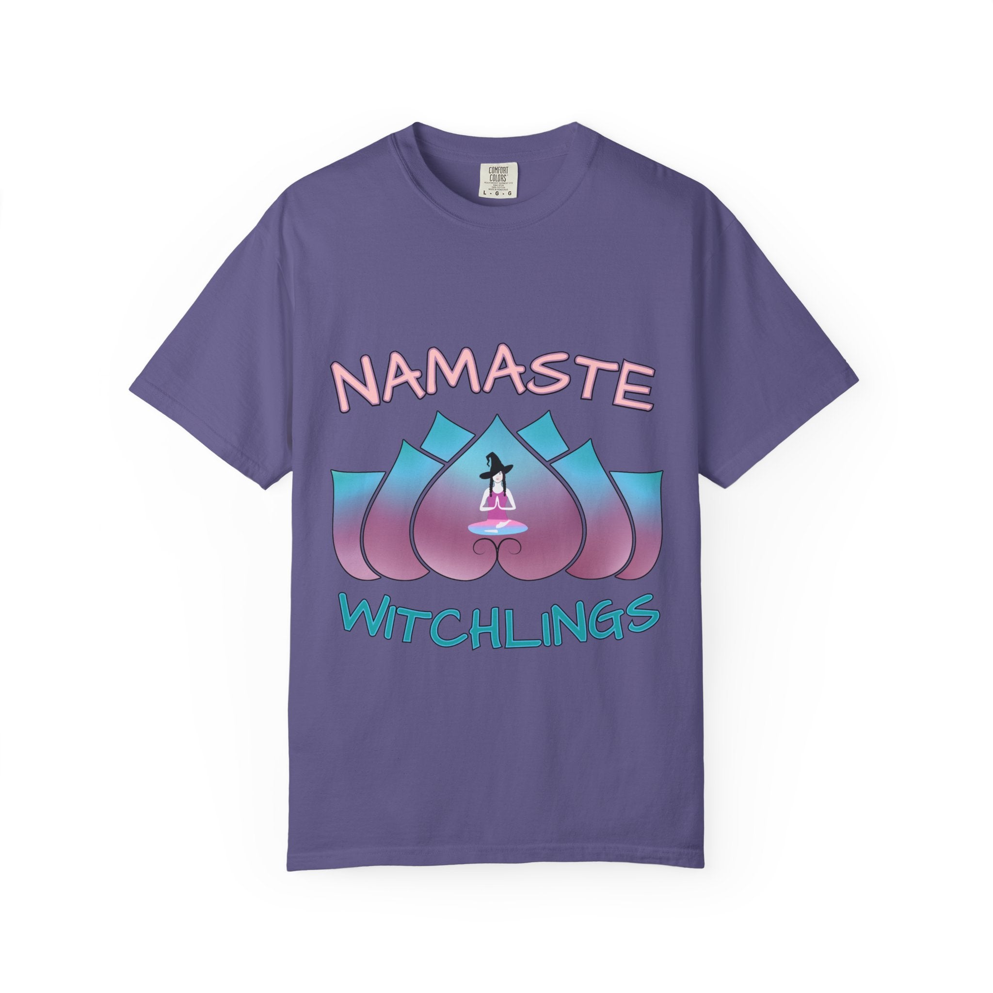 “Namaste, Witchlings” Unisex Tee – cozy, magick-infused softness for your yoga flow, ritual practice, or everyday witchy wanderings.