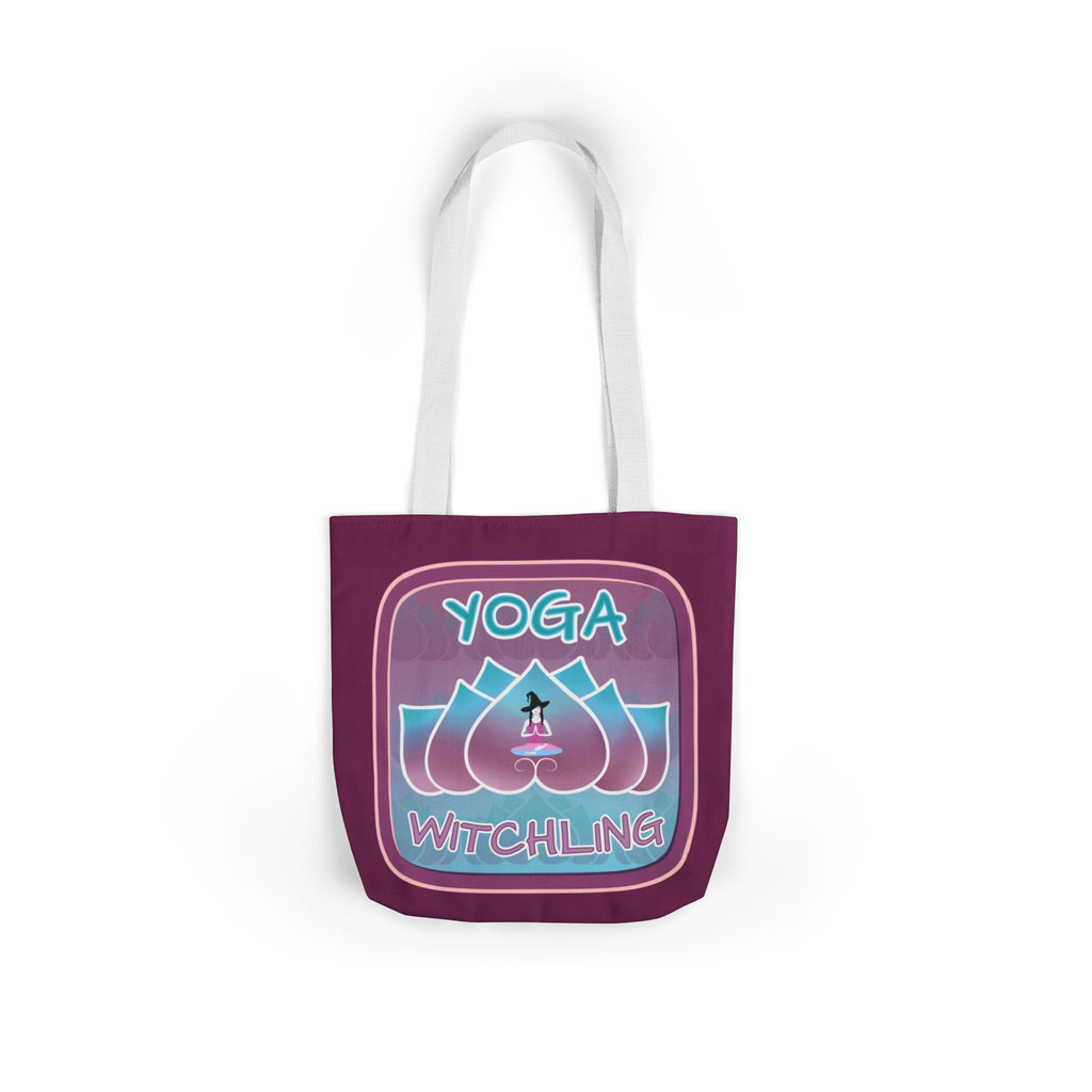 Yoga Witchling Canvas Tote Bag with Colorful Straps
