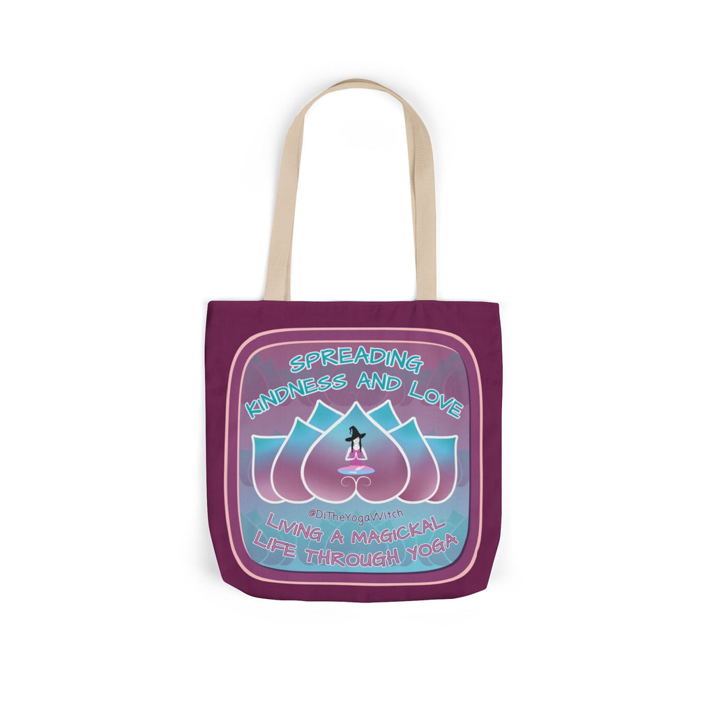 Yoga Witchling Canvas Tote Bag with Colorful Straps