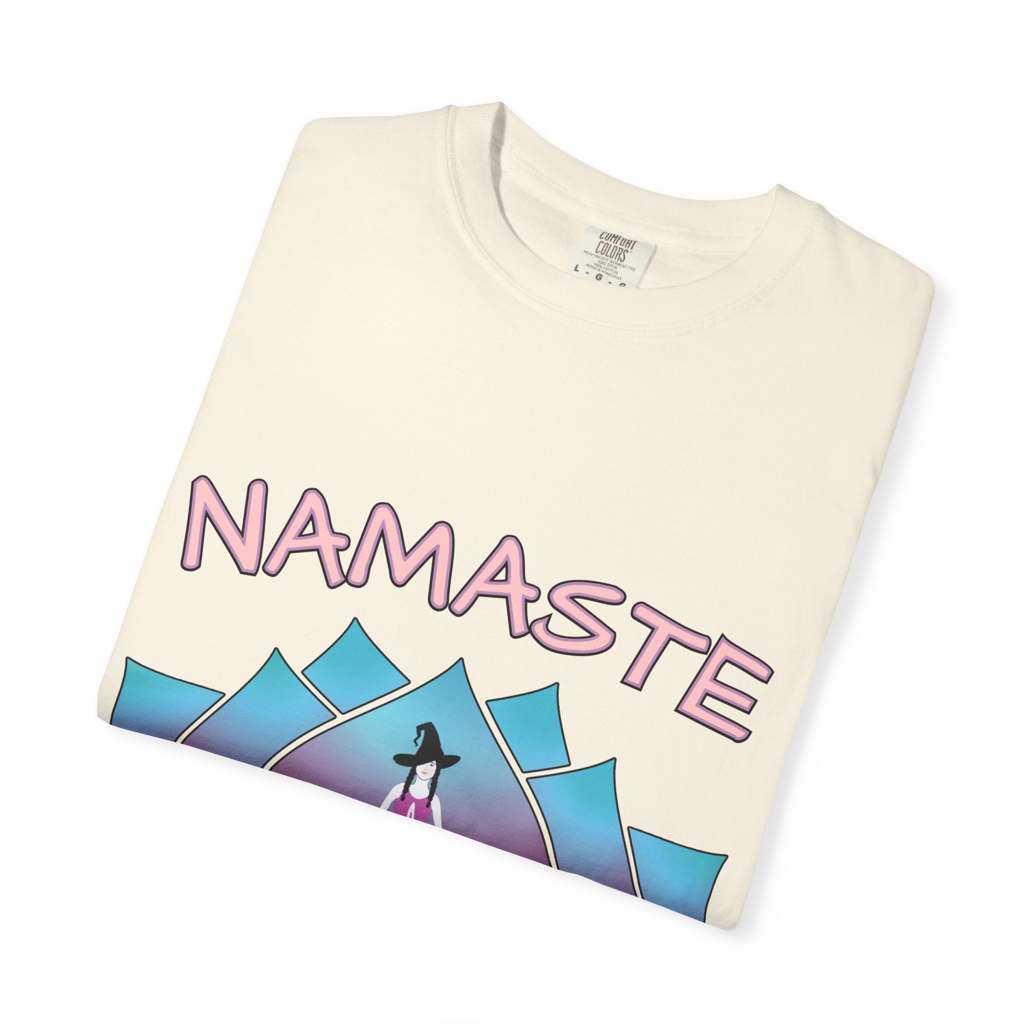 “Namaste, Witchlings” Unisex Tee – cozy, magick-infused softness for your yoga flow, ritual practice, or everyday witchy wanderings.