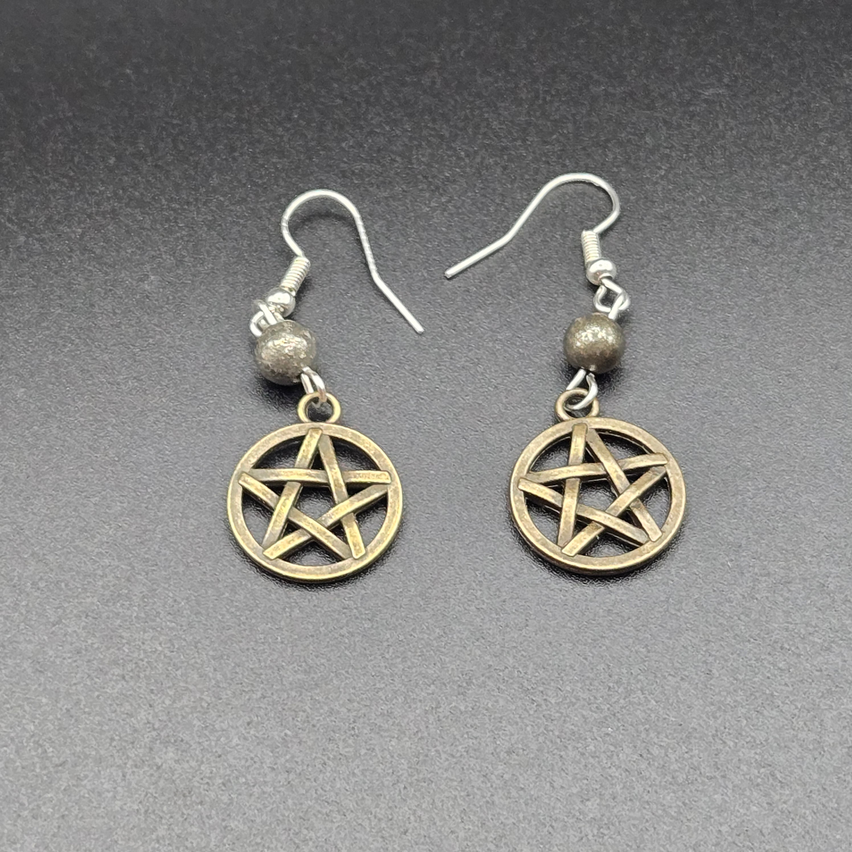 “Prosperity Shield” Pentacle Earrings