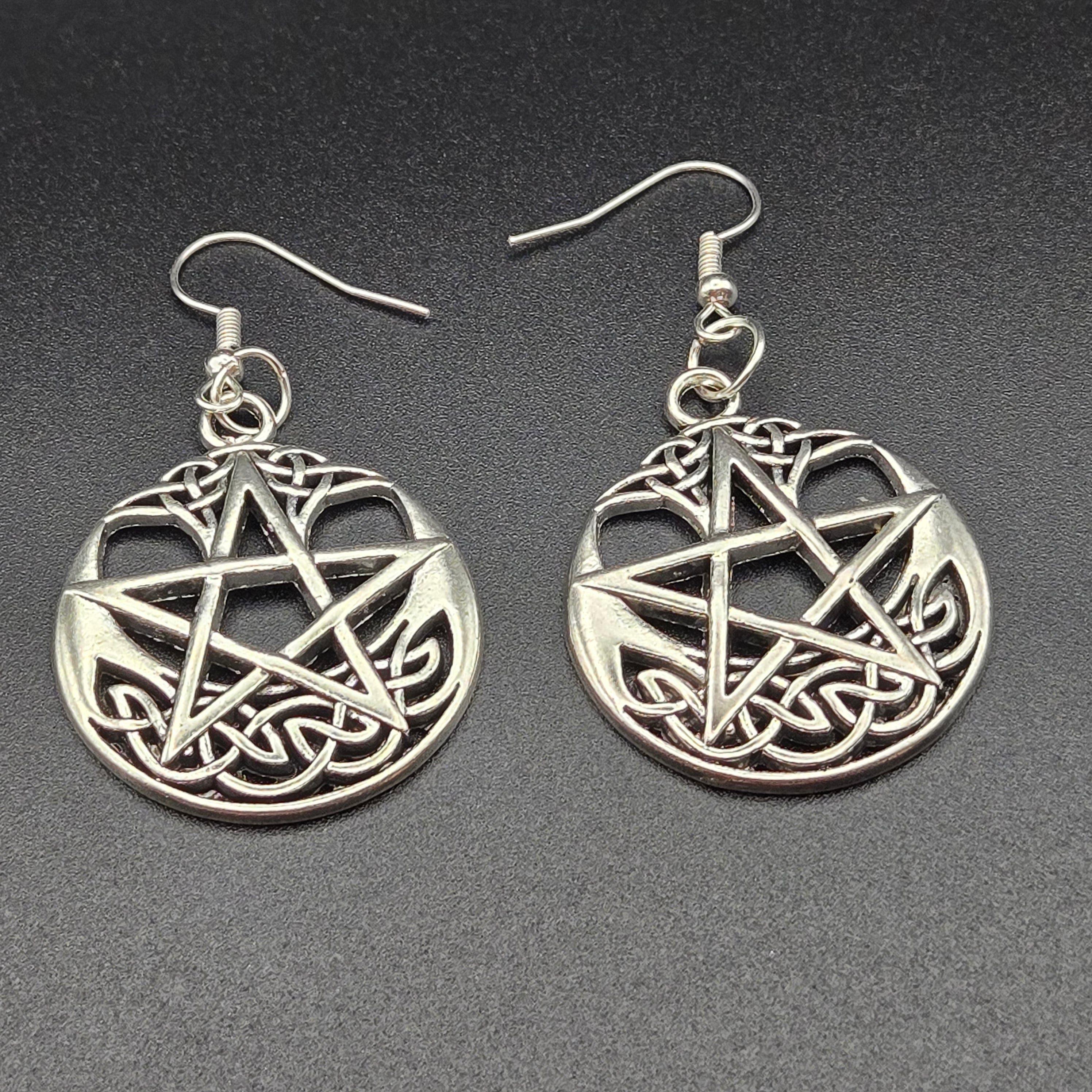 “Celtic Circle of Protection” Pentacle Earrings