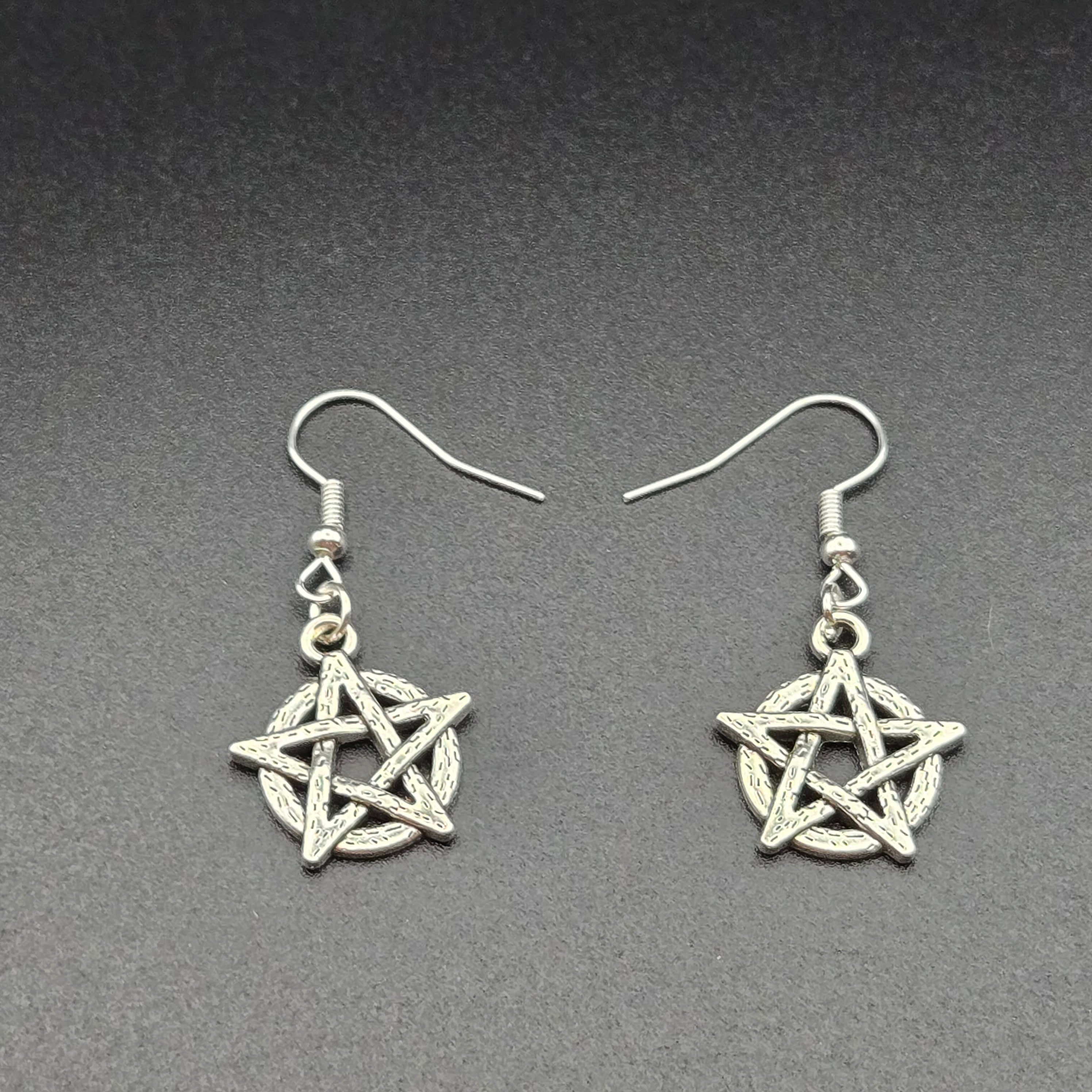 “Woven Circle Pentacle” Witchcraft Earrings