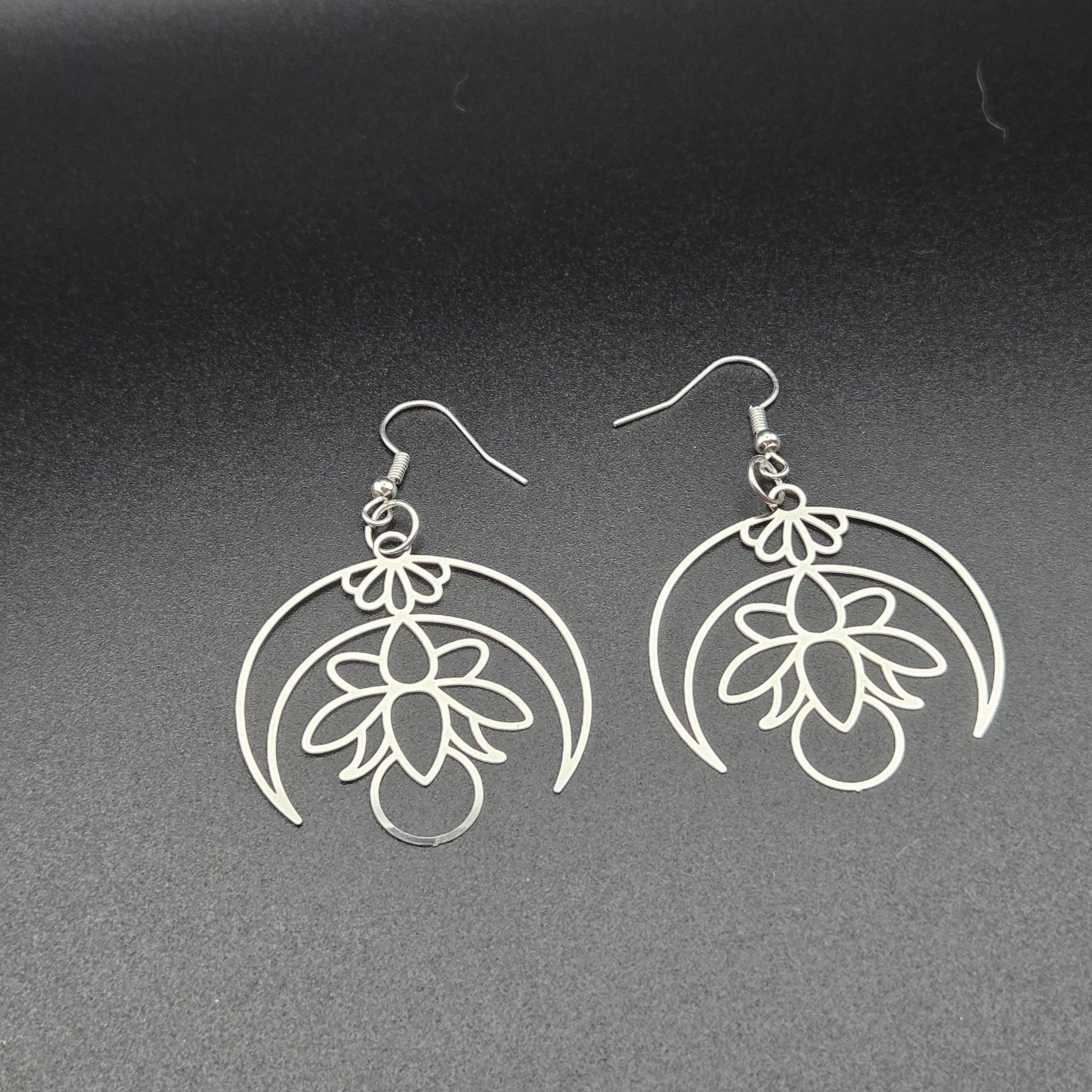 “Moonlit Lotus” Sacred Feminine Earrings