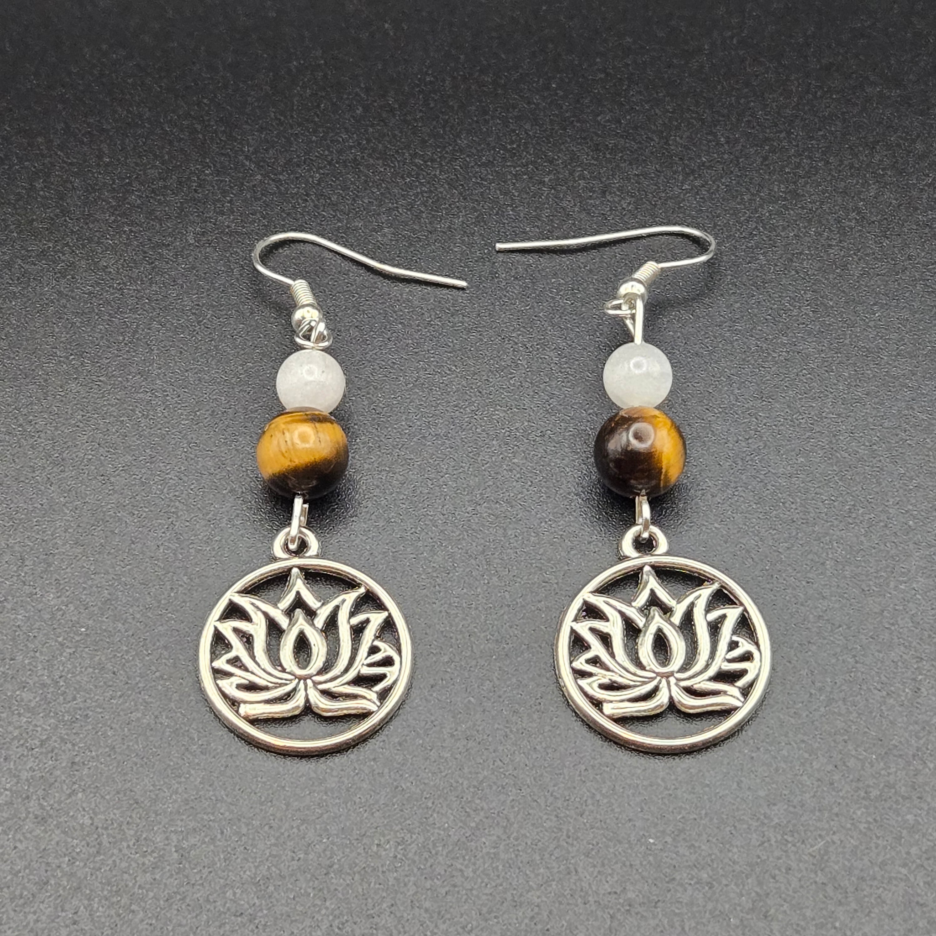 “Lotus of Courage” Healing Crystal Earrings