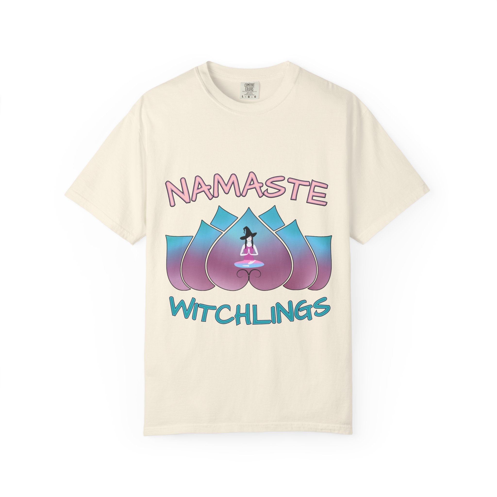 “Namaste, Witchlings” Unisex Tee – cozy, magick-infused softness for your yoga flow, ritual practice, or everyday witchy wanderings.