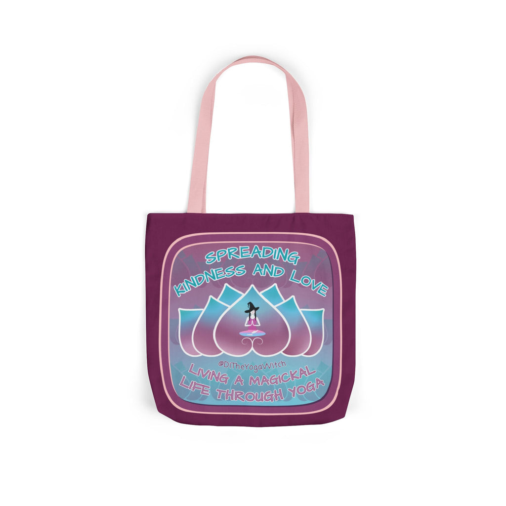 Yoga Witchling Canvas Tote Bag with Colorful Straps
