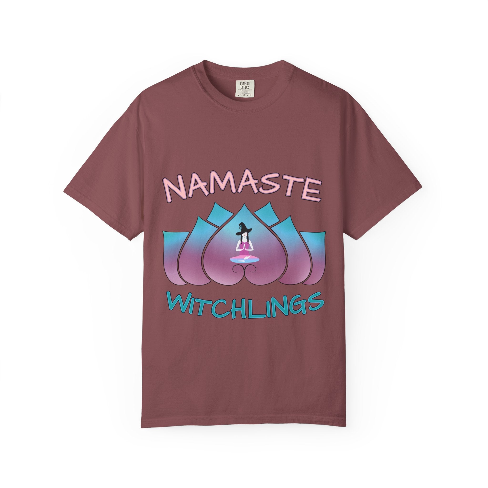 “Namaste, Witchlings” Unisex Tee – cozy, magick-infused softness for your yoga flow, ritual practice, or everyday witchy wanderings.