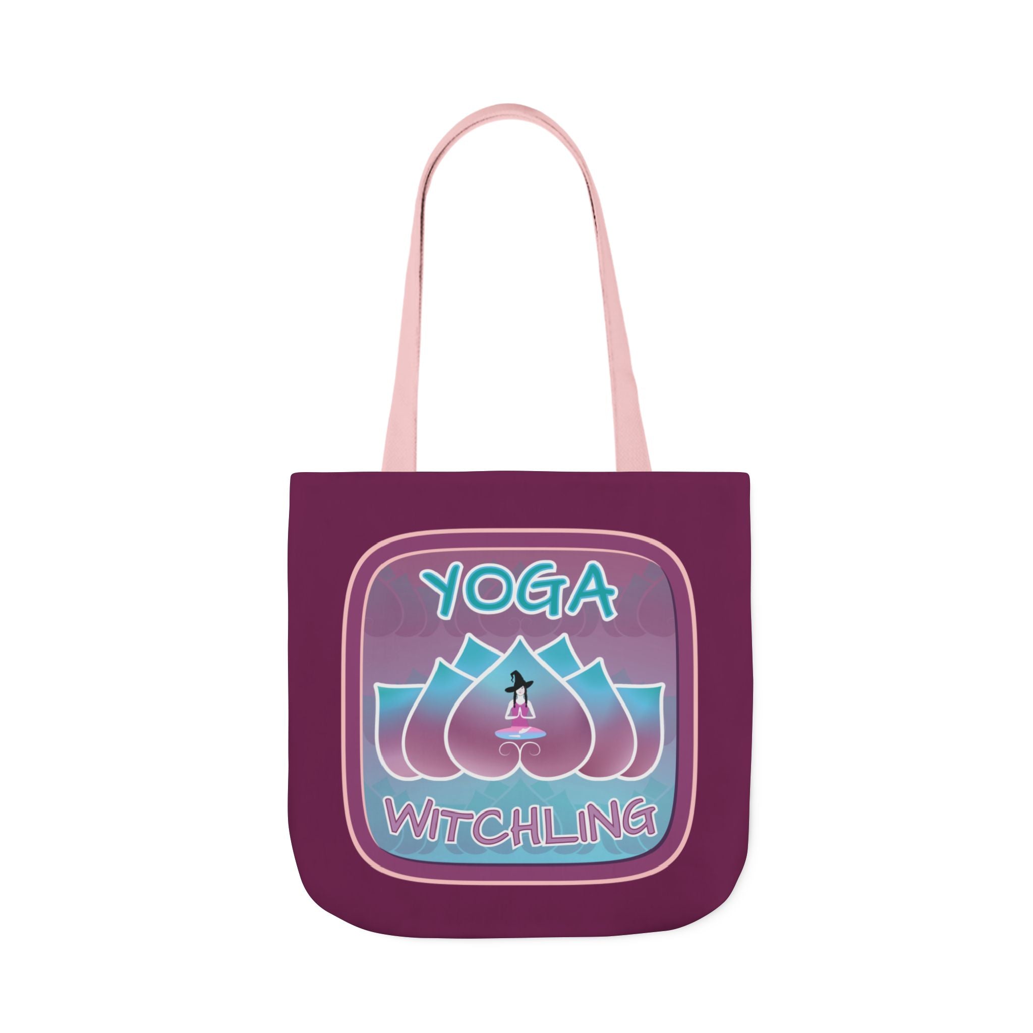 Yoga Witchling Canvas Tote Bag with Colorful Straps