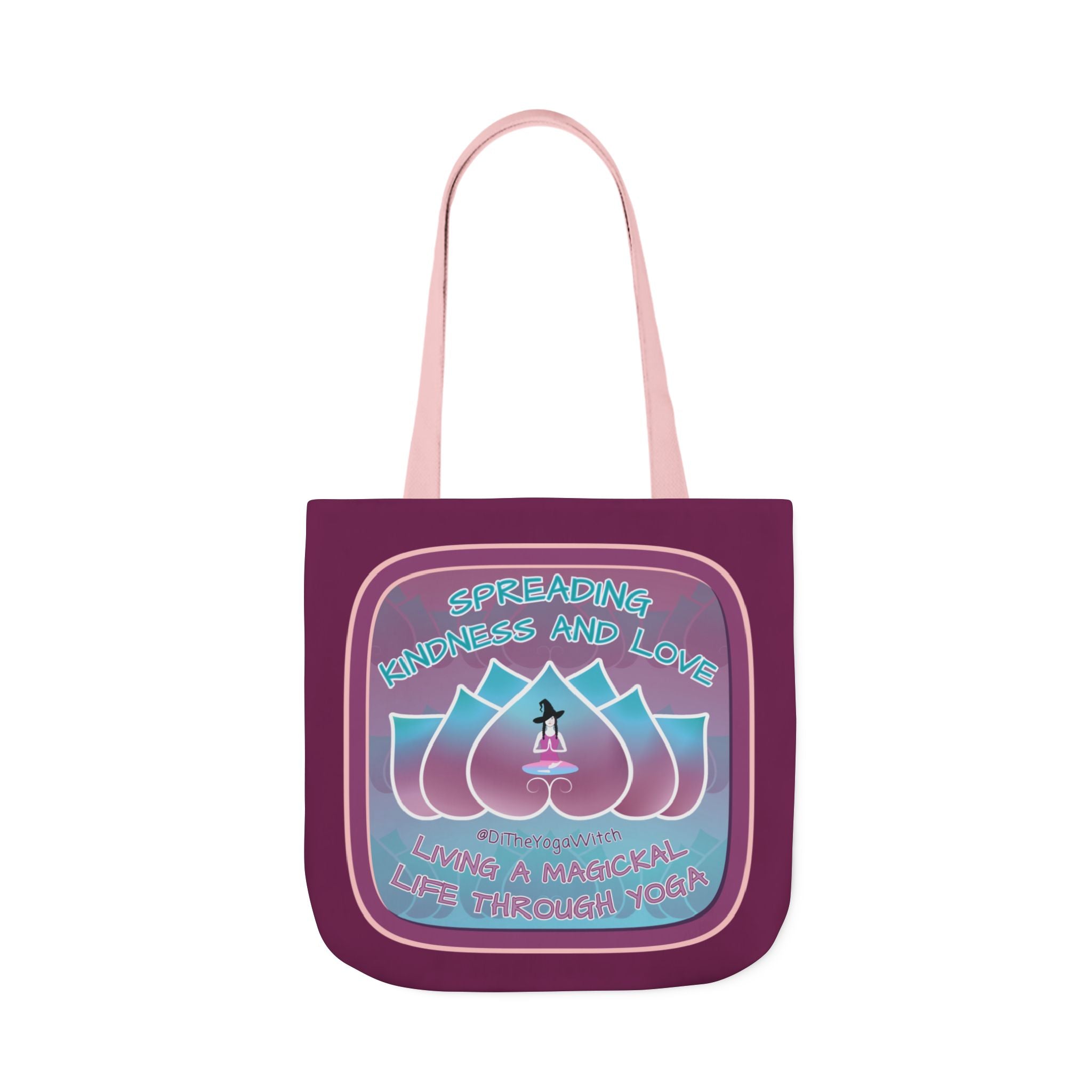 Yoga Witchling Canvas Tote Bag with Colorful Straps