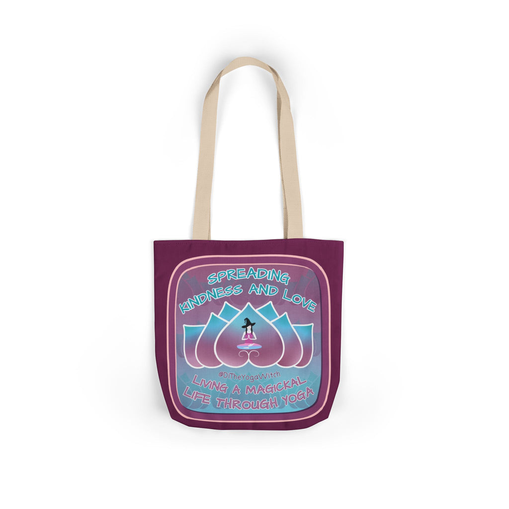 Yoga Witchling Canvas Tote Bag with Colorful Straps