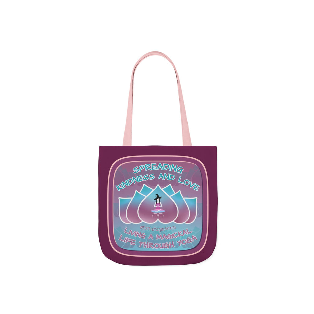Yoga Witchling Canvas Tote Bag with Colorful Straps