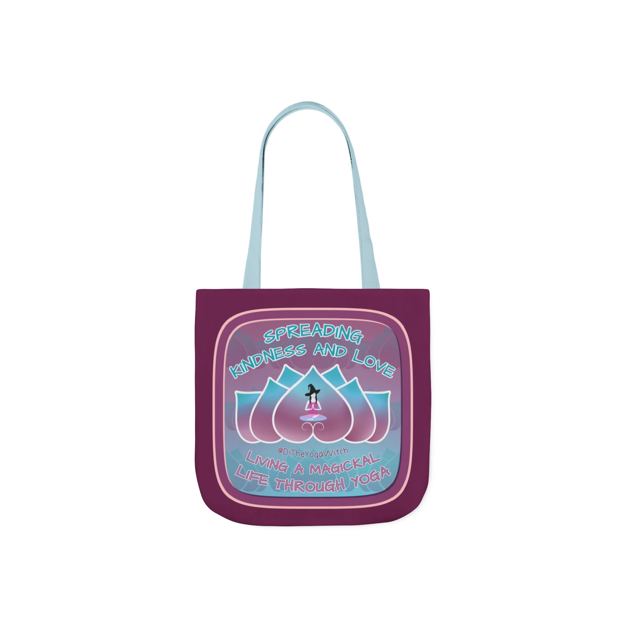 Yoga Witchling Canvas Tote Bag with Colorful Straps