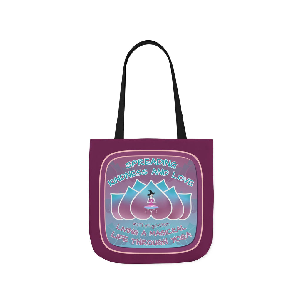 Yoga Witchling Canvas Tote Bag with Colorful Straps