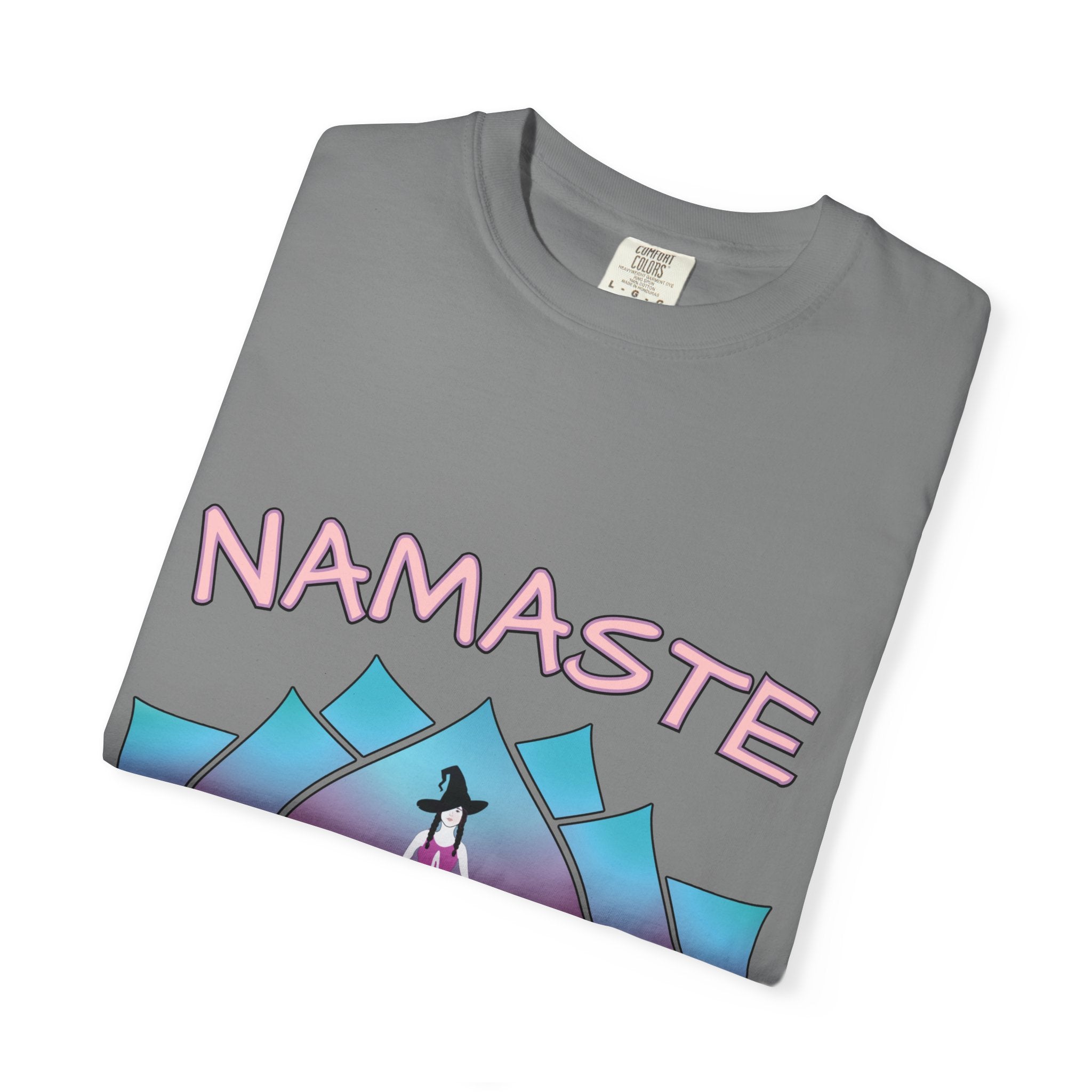 “Namaste, Witchlings” Unisex Tee – cozy, magick-infused softness for your yoga flow, ritual practice, or everyday witchy wanderings.