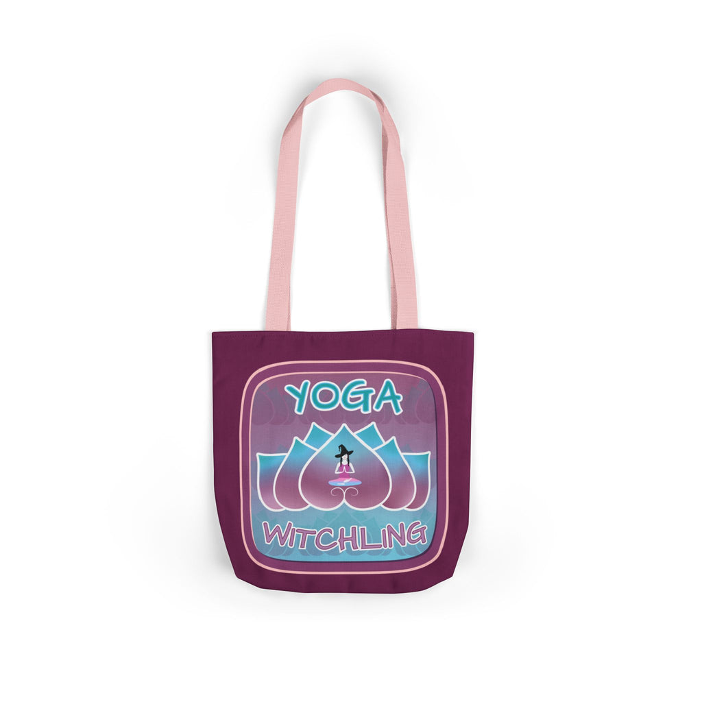 Yoga Witchling Canvas Tote Bag with Colorful Straps