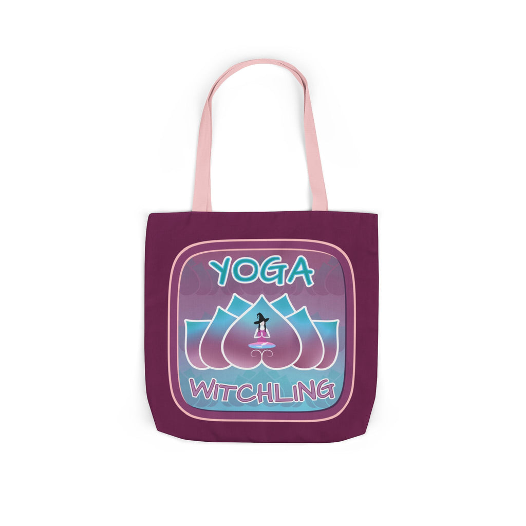 Yoga Witchling Canvas Tote Bag with Colorful Straps