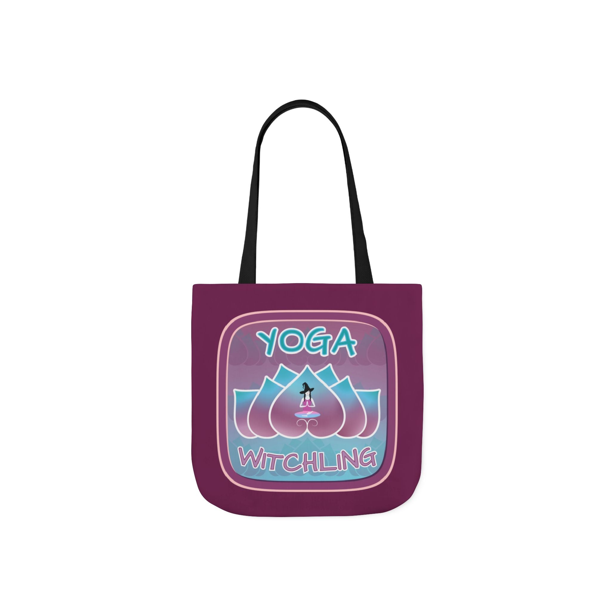 Yoga Witchling Canvas Tote Bag with Colorful Straps