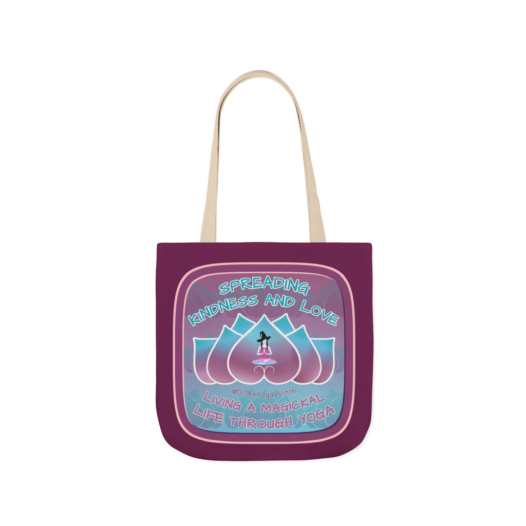 Yoga Witchling Canvas Tote Bag with Colorful Straps