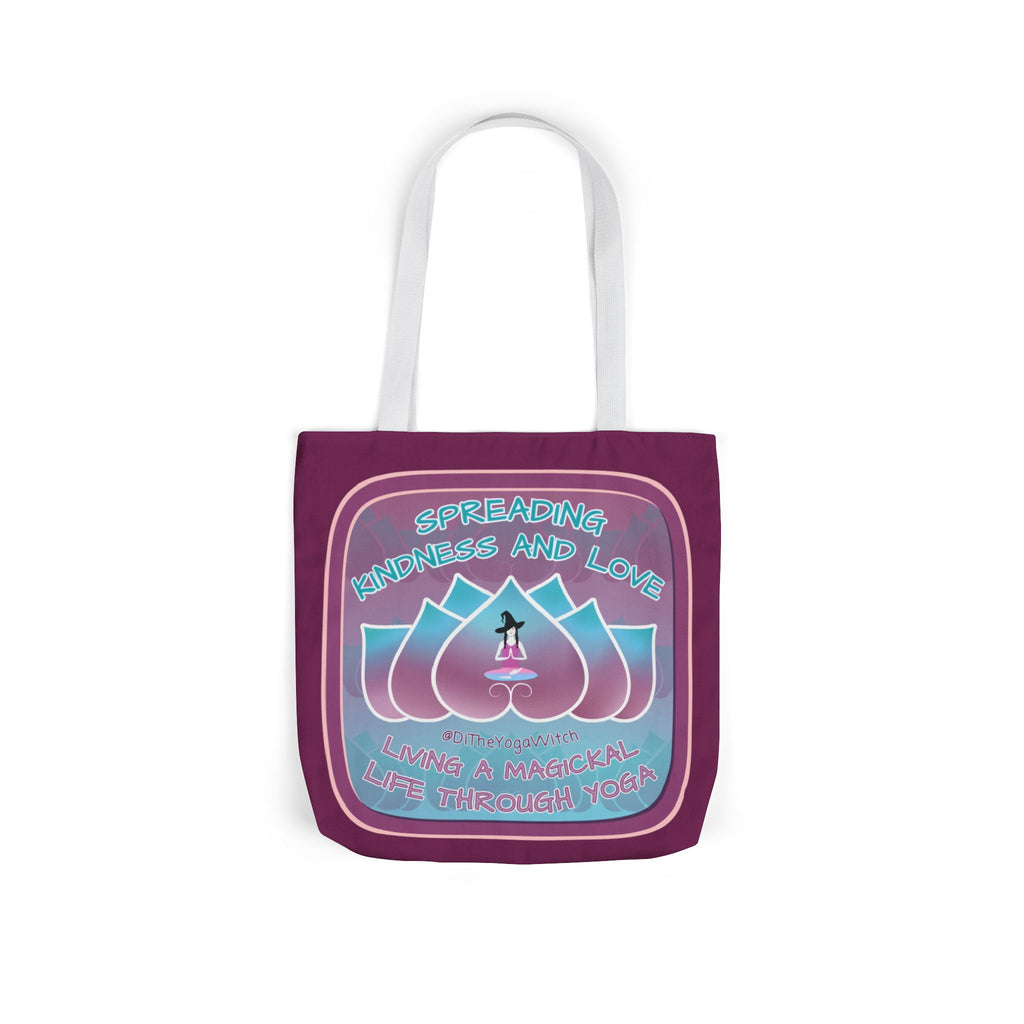 Yoga Witchling Canvas Tote Bag with Colorful Straps