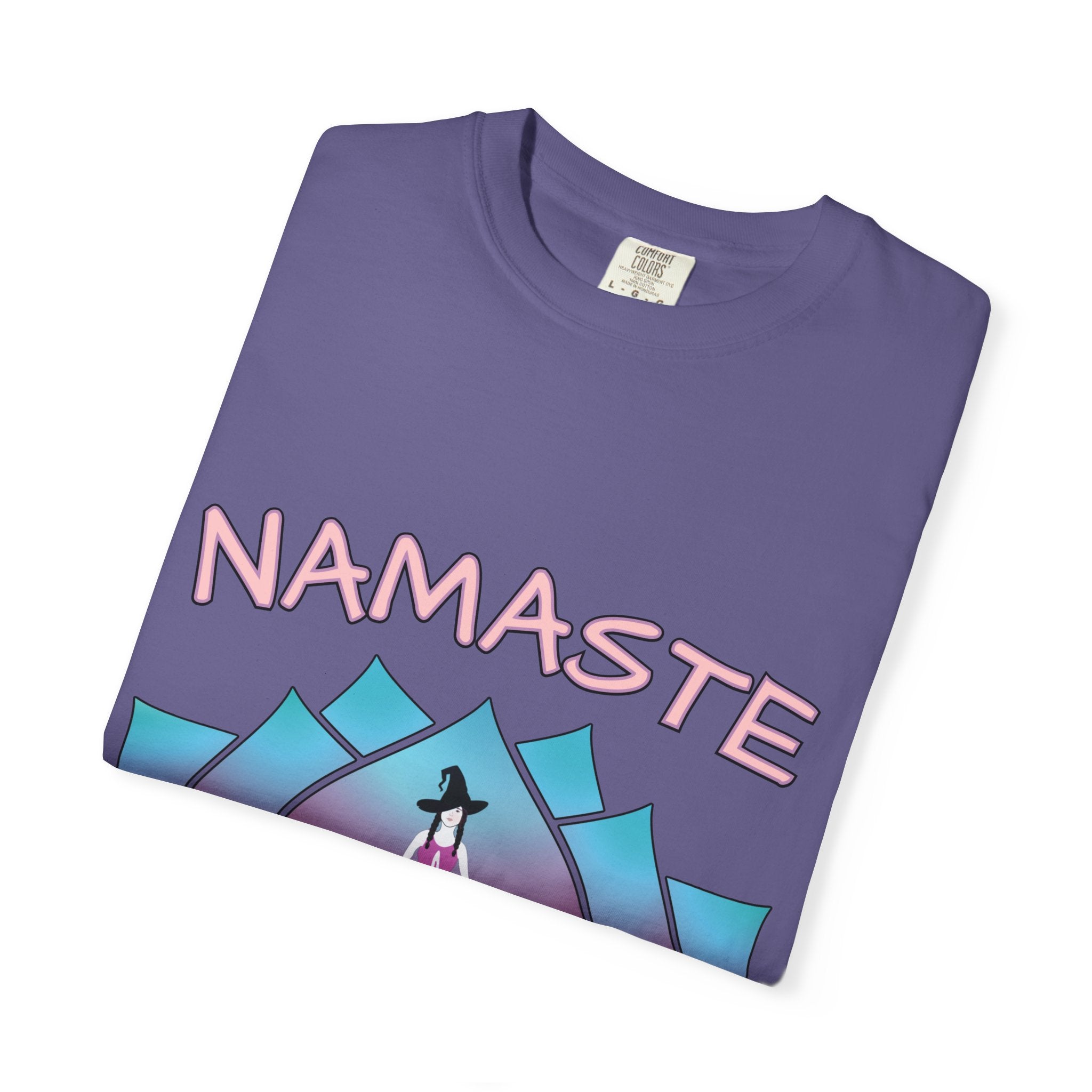 “Namaste, Witchlings” Unisex Tee – cozy, magick-infused softness for your yoga flow, ritual practice, or everyday witchy wanderings.