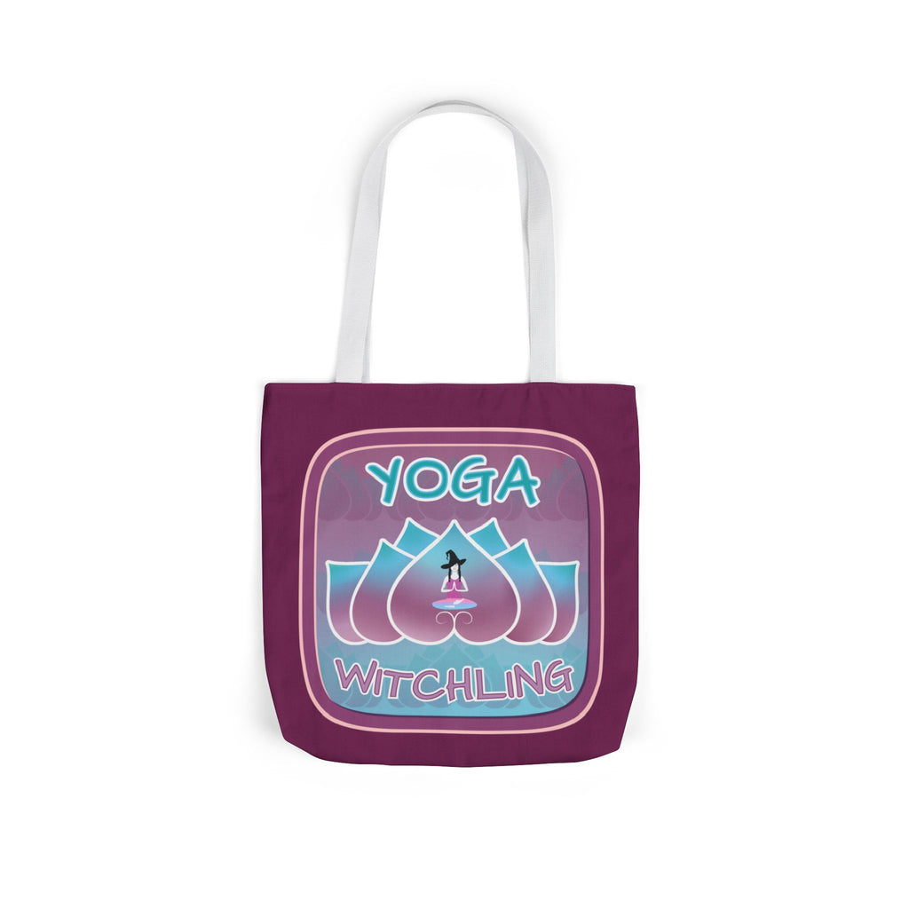 Yoga Witchling Canvas Tote Bag with Colorful Straps
